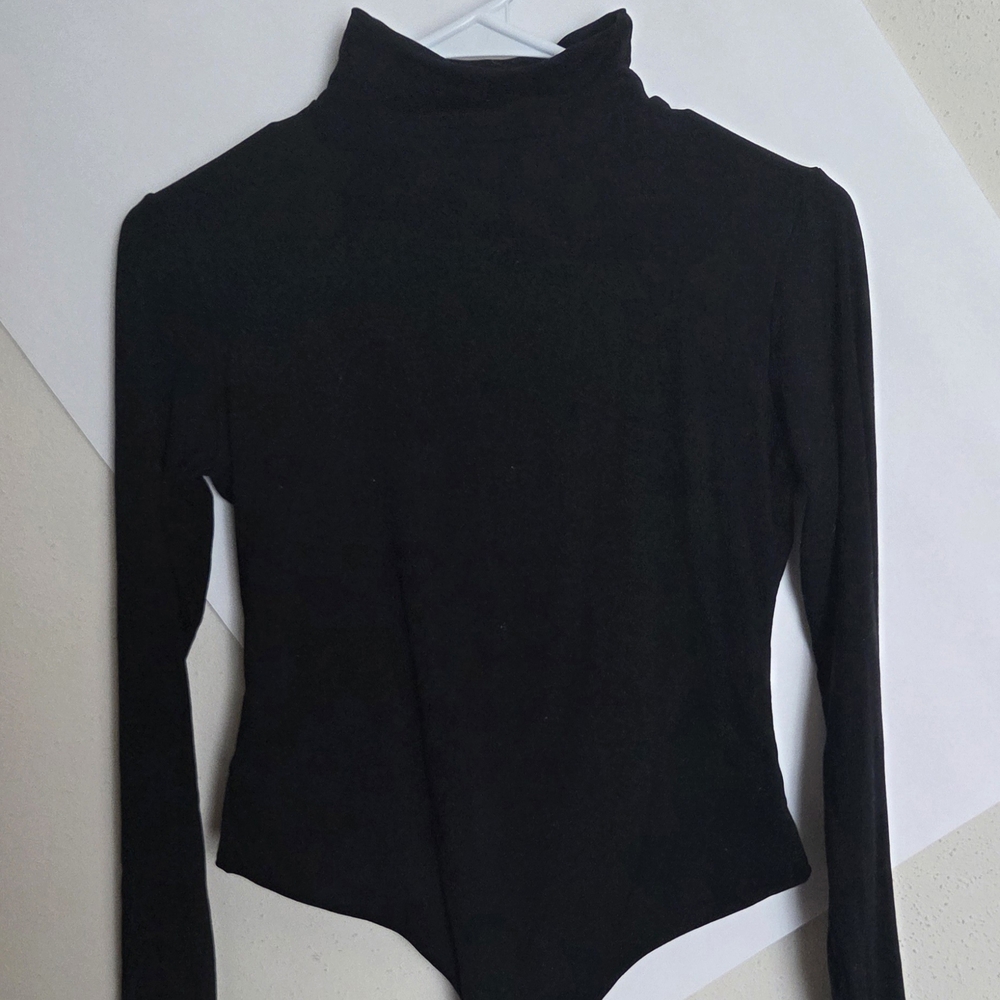 Black Turtleneck Long Sleeve Bodysuit (Sz. M)